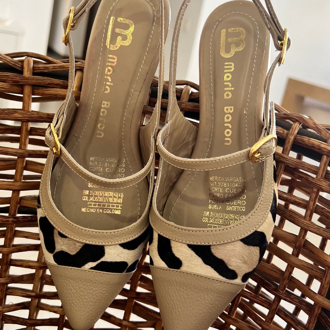 STILETTO CHANEL PRINT 3.5 - CUERO TAUPE * PRINT