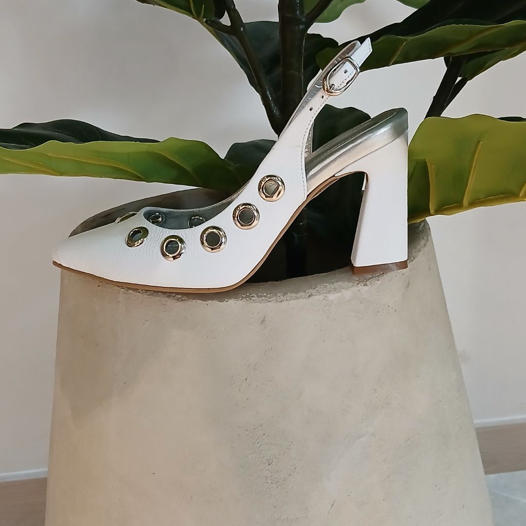 STILETTO SUECO EDNA TACON 5.5 - CUERO BLANCO