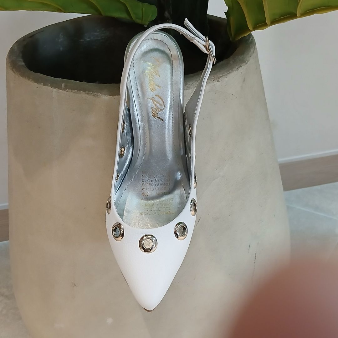 STILETTO SUECO EDNA TACON 5.5 - CUERO BLANCO