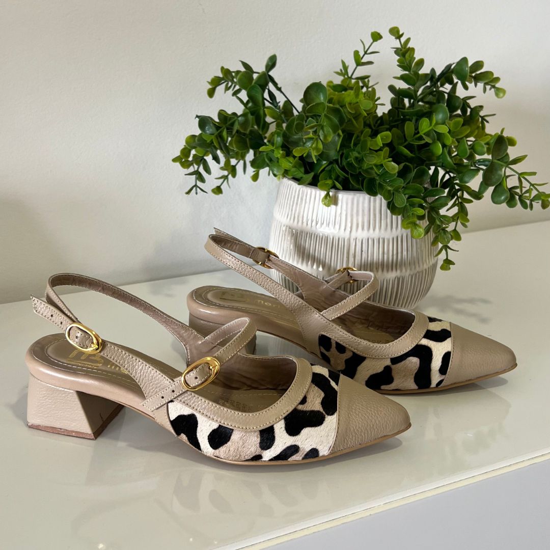 STILETTO CHANEL PRINT 3.5 - CUERO TAUPE * PRINT